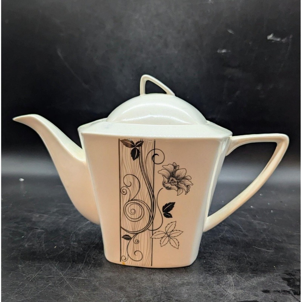 Vintage Royal Albert Queen Sheer White Collection Teapot W Lid Flower 9.5"